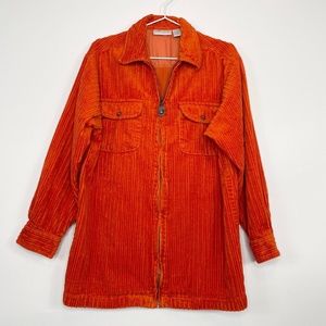 Just Clothes Corduroy Full Zip Shirt Jacket Shacket
